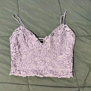 Express Lacey lavender crop top